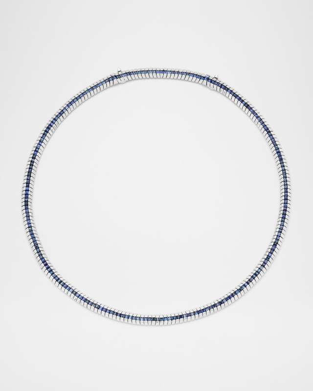 18K White Gold Merriyah Edge Sapphire Necklace